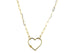 14K Solid Yellow Gold Paper Clip Finish Necklace w/ Heart Carabiner Clasp, 6x18.5 mm 14k-2.8x8(12)